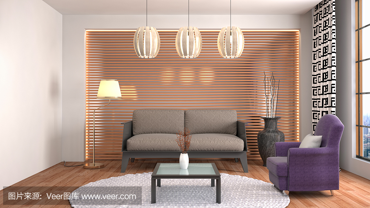 室內(nèi)客廳。三維演示